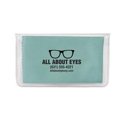 IMPRINTED Aqua Basic Microfiber Cloth-In-Case (100 per box / Minimum order - 5 boxes) 